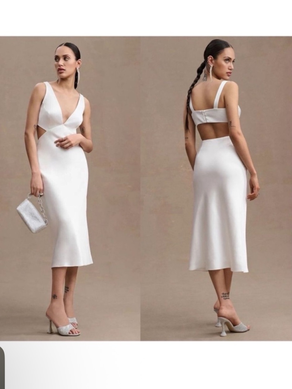 Sachin & Babi Bridal Anthropologie BHLDN Satin Midi Dress Size 10 NWT